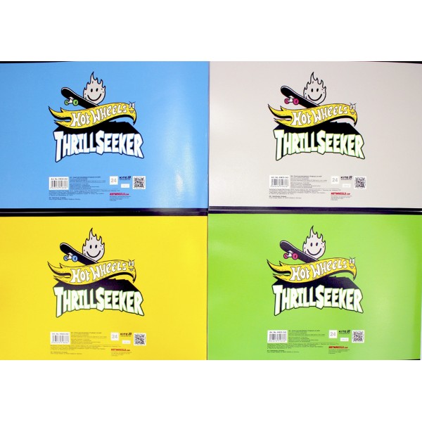 Альбом для малюв. на скобі 24арк. гібр. лак + УФ лак "Hot Wheels" №HW25-242/Kite/(20)(160)