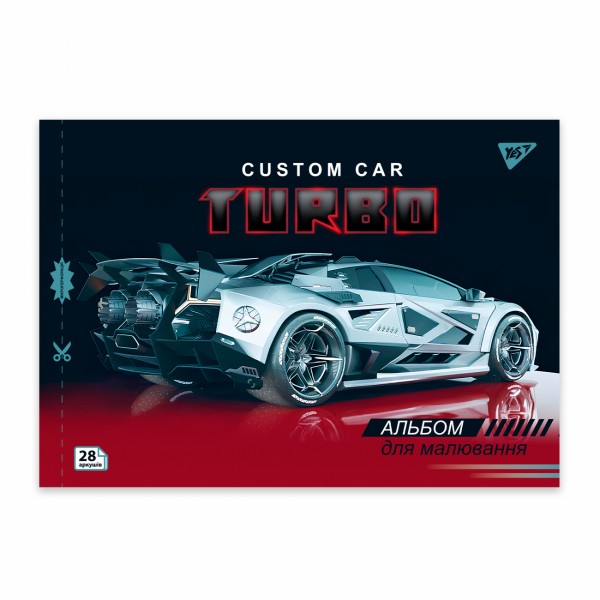 Альбом для малюв. на скобі 28/100 А4 з перфор. Cars №130606/Yes/(4)(96)