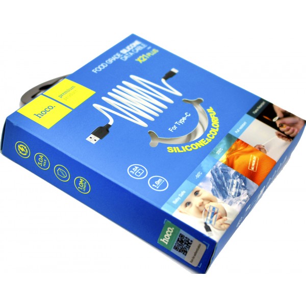 Кабель USB > Type-C HOCO X21 Silicone 1 м black/white  