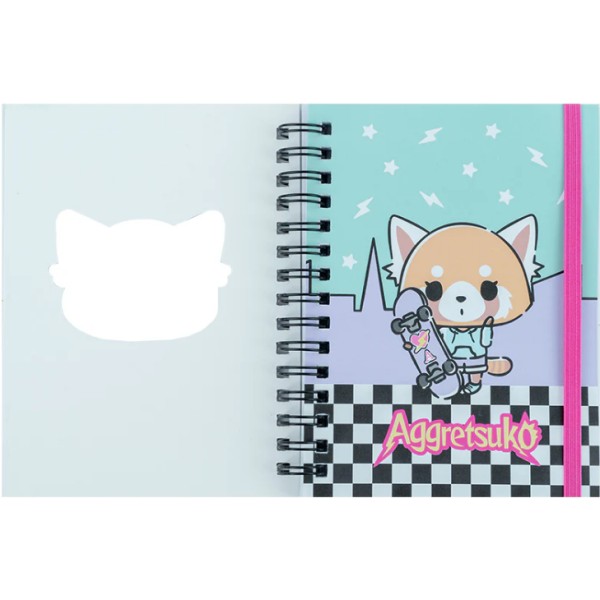 Блокнот пруж. А6 80арк. кліт. вирубка "Aggretsuko" №AR25-229/Kite/(50)
