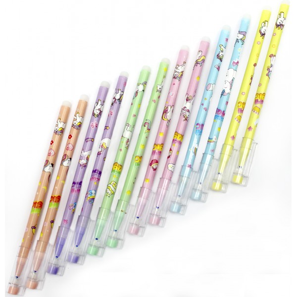 Ручка гел. "J.Otten" №2013 "Unicorn" "пиши-стирай" 0,5мм синя mix(12)(144)(1728)