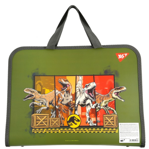 Папка-портфель "Yes" №492314 JURASSIC WORLD на блиск. з ручками(12)(48)