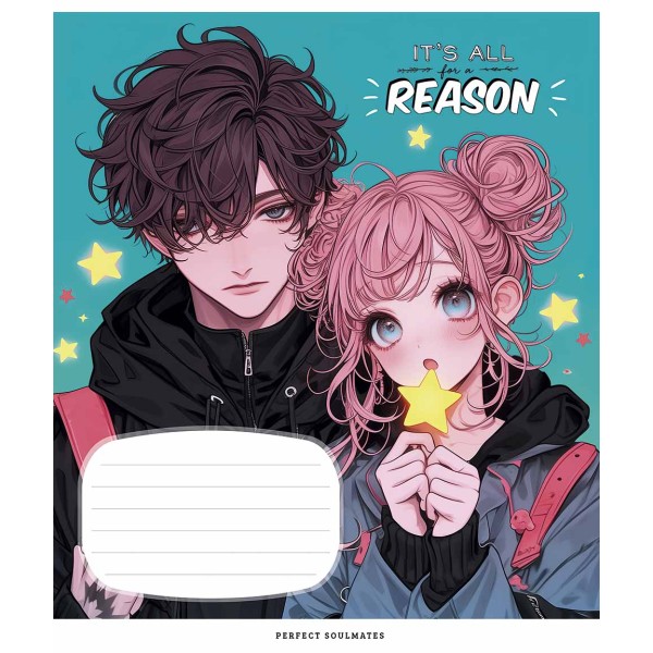 Зошит 24арк. кліт. Школярик "Soulmates (дівч)" глітер №024-3502K(25)(200)