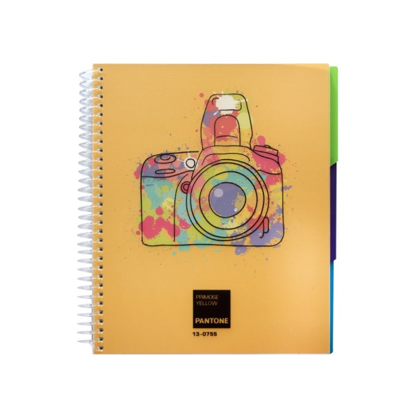 Блокнот пруж. А5 120арк. кліт. пласт. "Panton" з розділ. №O20839/Optima/(24)