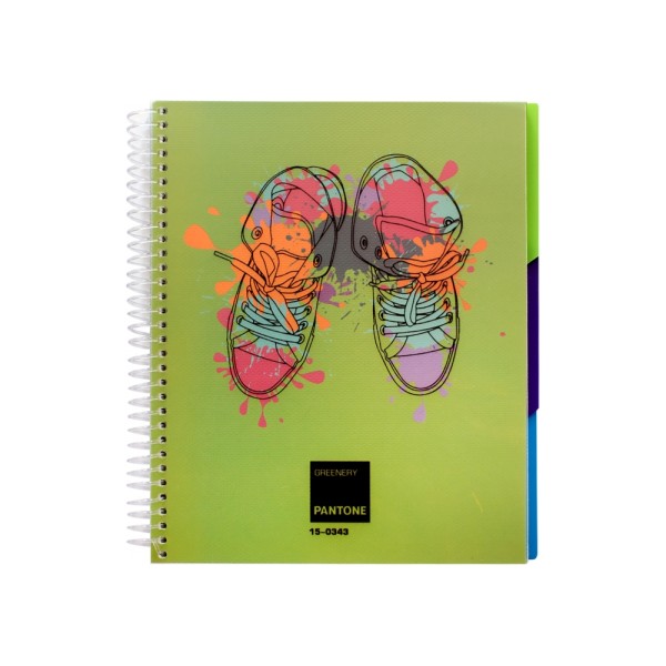 Блокнот пруж. А5 120арк. кліт. пласт. "Panton" з розділ. №O20839/Optima/(24)