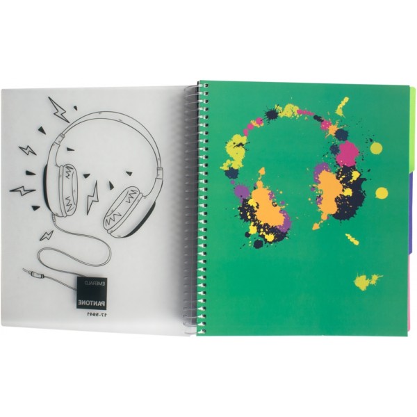 Блокнот пруж. А5 120арк. кліт. пласт. "Panton" з розділ. №O20839/Optima/(24)