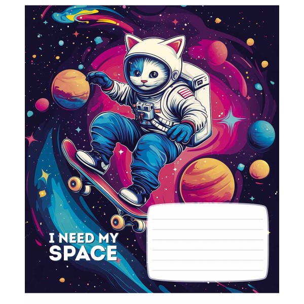 Зошит 12арк. кліт. Star "I need my space (хлопч)" ВД-лак №012-3496K(30)(360)