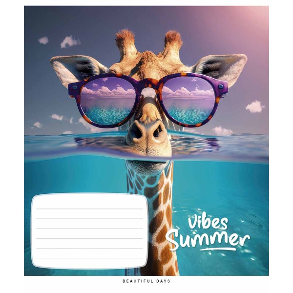 Зошит 18арк. кліт. Star "Summer vibes (нейт)" ВД-лак №018-3494K(25)(250)