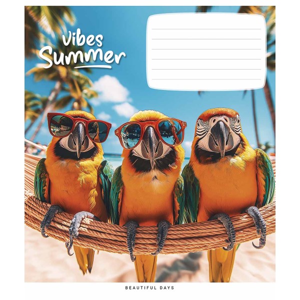 Зошит 18арк. кліт. Star "Summer vibes (нейт)" ВД-лак №018-3494K(25)(250)