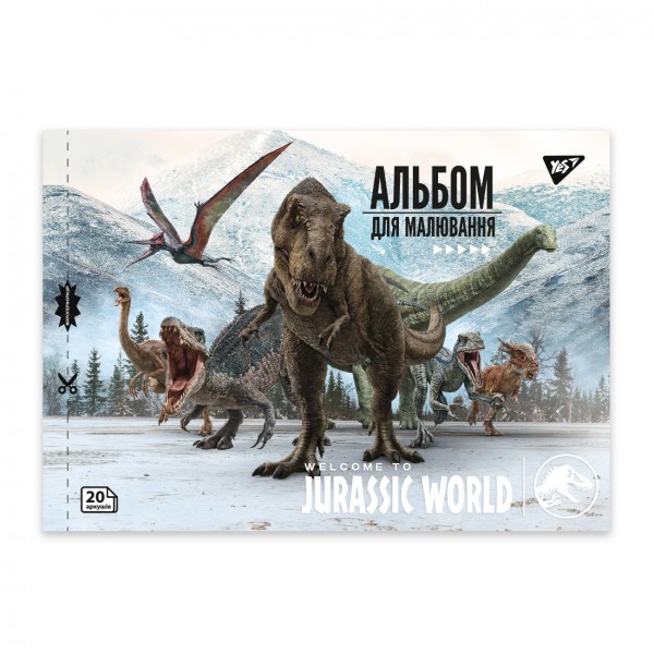 Альбом для малюв. на скобі 20/100 А4 з перфор. Jurassic World №130592/Yes/(4)(128)