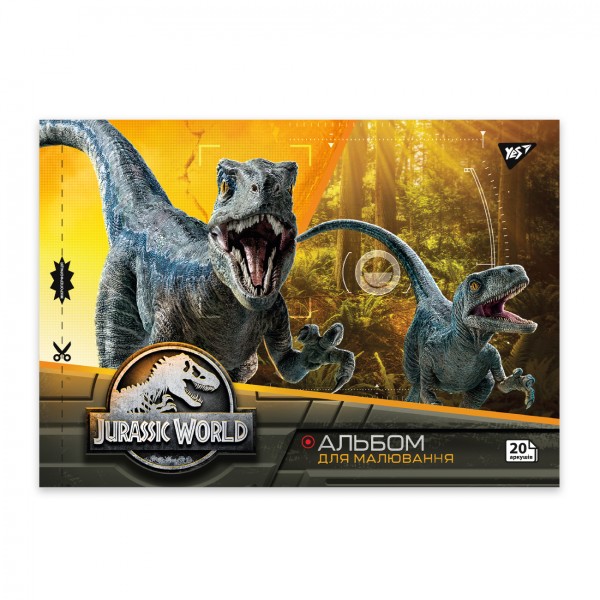 Альбом для малюв. на скобі 20/100 А4 з перфор. Jurassic World №130592/Yes/(4)(128)