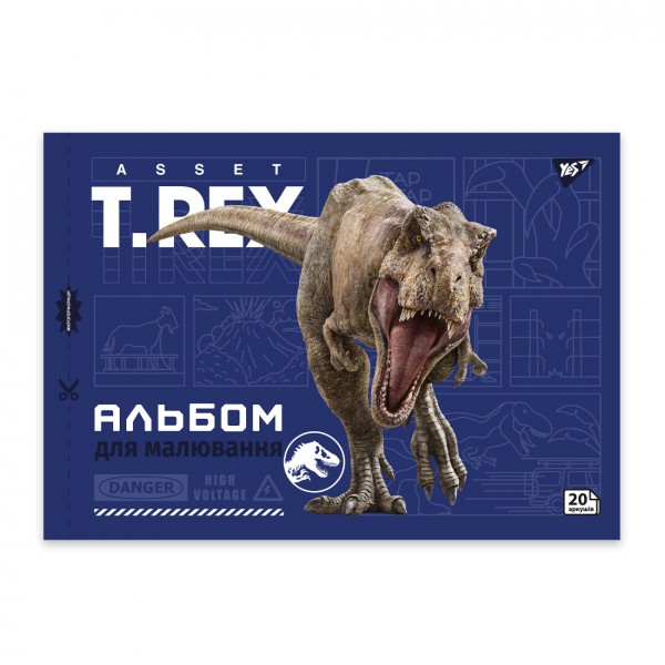 Альбом для малюв. на скобі 20/100 А4 з перфор. Jurassic World №130592/Yes/(4)(128)