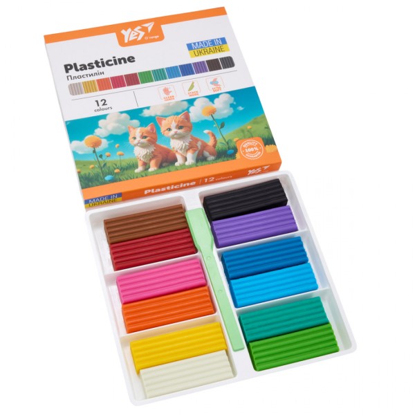 Пластилін "Yes" O'range Line 12 кольор. 240гр №540689(20)