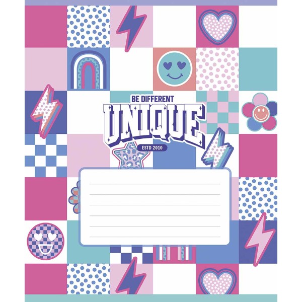 Зошит 18арк. кліт. Школярик "I'm unique" глітер №018-3527K(25)(250)
