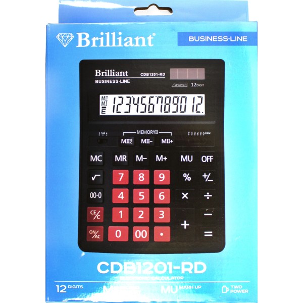 Калькулятор "Brilliant" №CDB1201-RD (12-розряд.)(10)