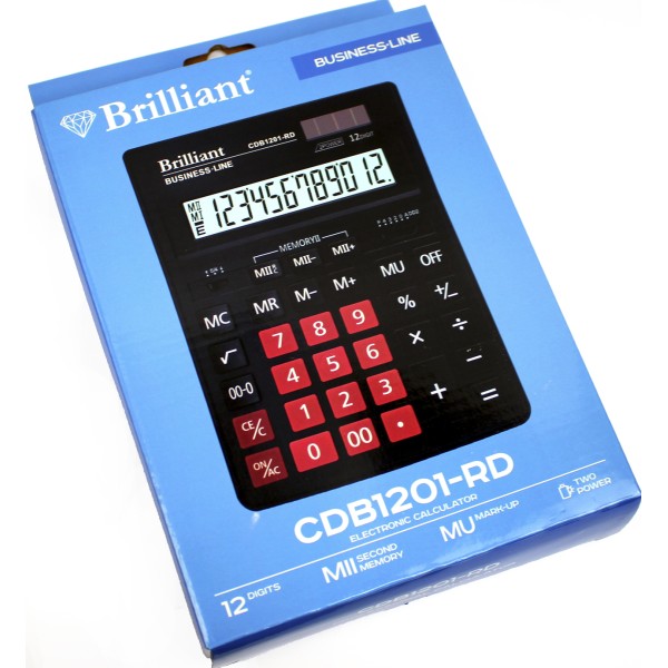 Калькулятор "Brilliant" №CDB1201-RD (12-розряд.)(10)