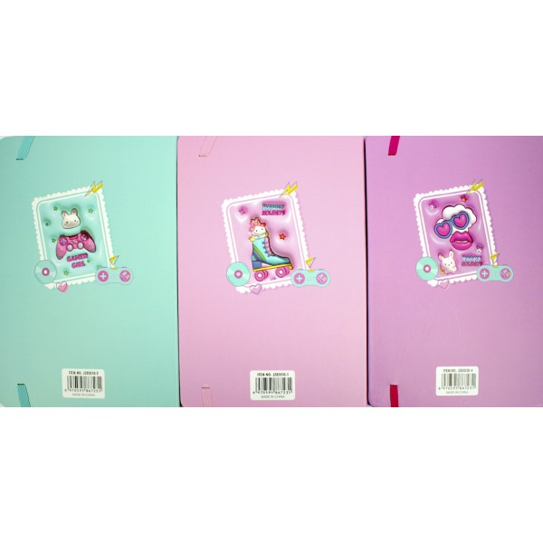 Блокнот А5 80арк. лін. "Happy girl" об'ємний,на гумці №JZ85010(16)