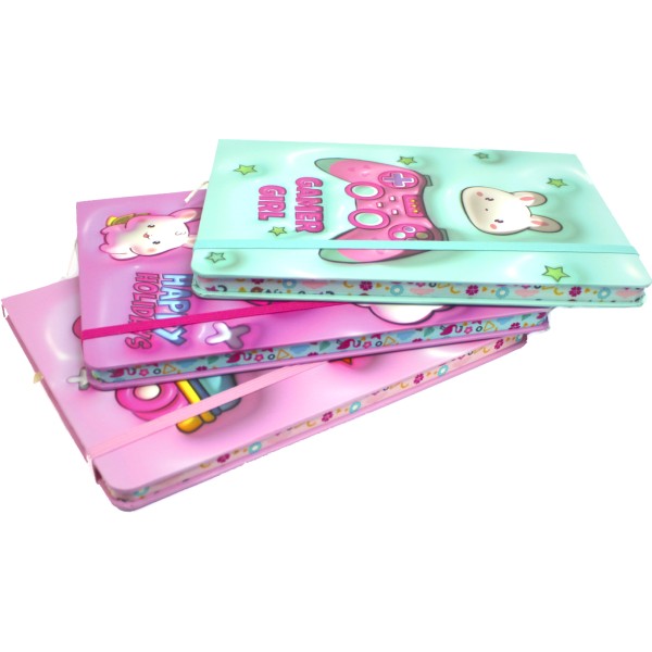 Блокнот А5 80арк. лін. "Happy girl" об'ємний,на гумці №JZ85010(16)