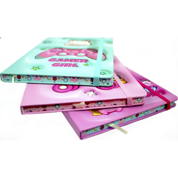 Блокнот А5 80арк. лін. "Happy girl" об'ємний,на гумці №JZ85010(16)