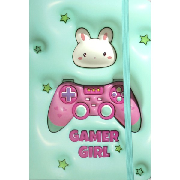 Блокнот А5 80арк. лін. "Happy girl" об'ємний,на гумці №JZ85010(16)