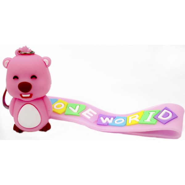 Брелок "Ведмедик" зі стрічкою,рожевий №3242(12)