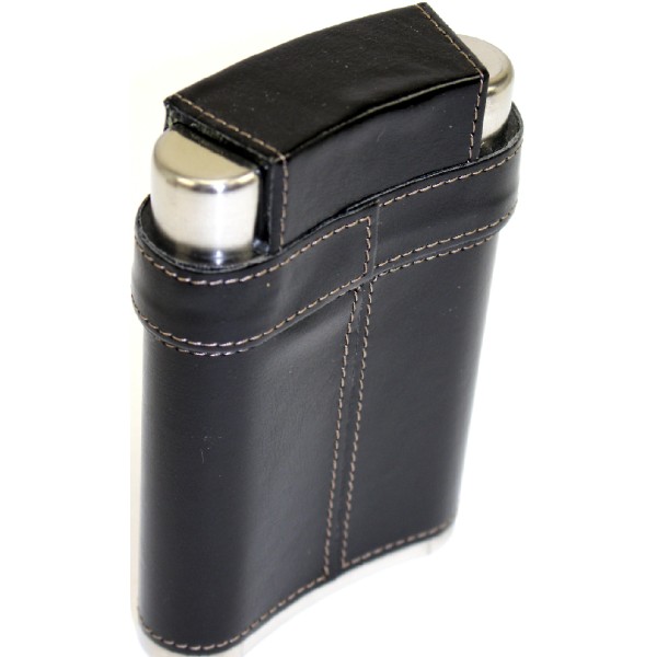 Набір подар. з флягою, 3чарки в шкірі №BZ-9