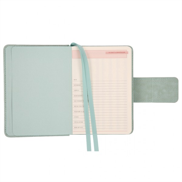 Щоден. А6 "Leo Planner" недат. 160арк. Chiara світло-бірюзовий тв. обкл. №252710