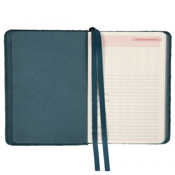 Щоден. А6 "Leo Planner" недат. 160арк. Vibe темно-бірюзовий тв. обкл. №252709