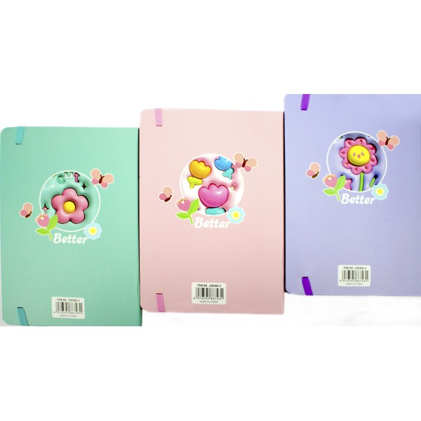 Блокнот А5 80арк. лін. "Flowers" об'ємний,на гумці №JZ85003(16)