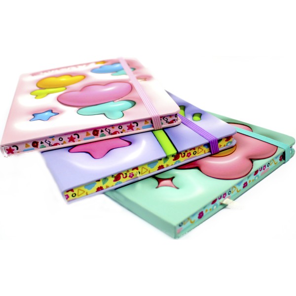 Блокнот А5 80арк. лін. "Flowers" об'ємний,на гумці №JZ85003(16)