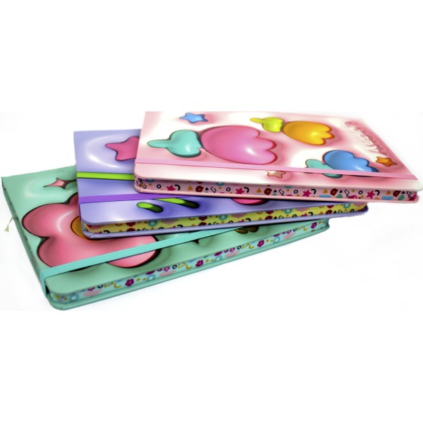 Блокнот А5 80арк. лін. "Flowers" об'ємний,на гумці №JZ85003(16)