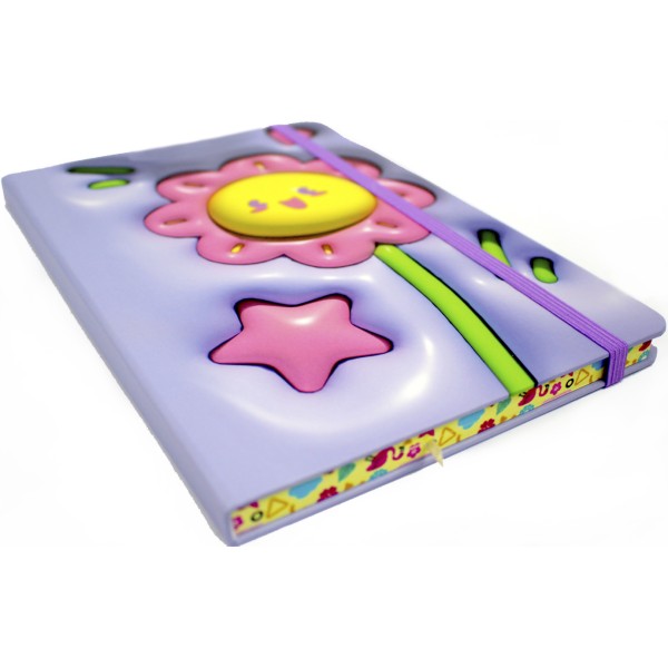 Блокнот А5 80арк. лін. "Flowers" об'ємний,на гумці №JZ85003(16)