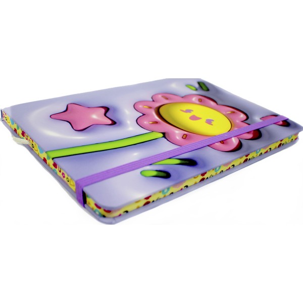 Блокнот А5 80арк. лін. "Flowers" об'ємний,на гумці №JZ85003(16)