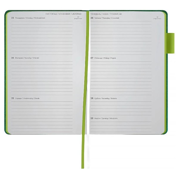 Щотижн. В6 "Axent" дат2026 Partner Soft Muse,зелений №8527-26-2-A