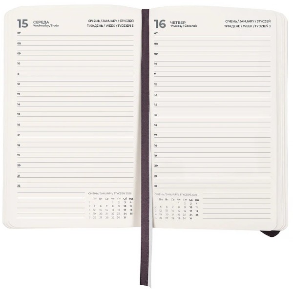 Щоден. А5 "Axent" дат2026 Partner Soft Skin,чорний №8810-26-01-A(12)