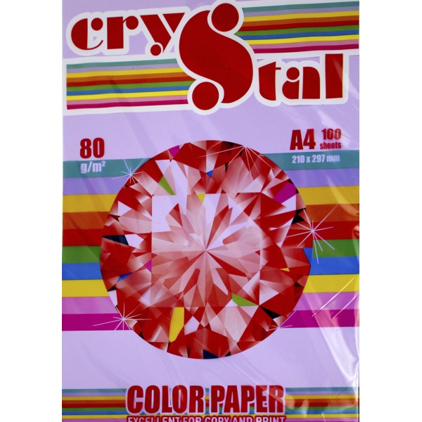Папір кольор. А4 80г/м інт. Crystal Color Taro 274 (фіолетовий)(100)(2500)
