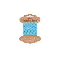 Декоративна стрічка Santi Хвиля блакитна зі срібною ниткою 2 м 741382