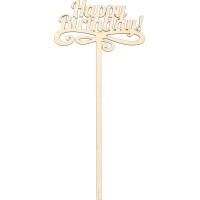 Топер Happy Birthday 31х15см фанера (5)