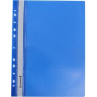 Папка-скоросшиватель Economix Light A4 с прозрачным верхом, с перфорацией, апельсин, синяя (10) (300) F38504-02
