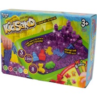 Набір для креативної творчості KidSand кінетичний пісок, 1200 гр + пісочниця DankoToys (6) KS-02-02 U