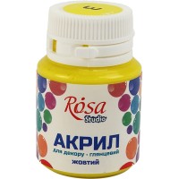 Акрил для декору Rosa Talent 20мл глянцевий жовтий 21003/2783