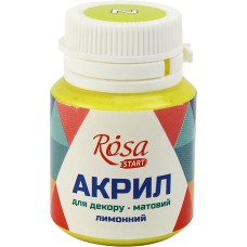 Акрил для декору Rosa Start 20мл матовий лимонний 20002/9047
