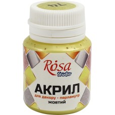 Акрил для декору Rosa Studio 20мл перламутр жовтий 22034/3155/74