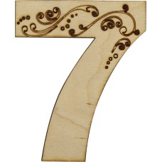 Заготовка фанера Цифра-завитушка 7 h10см (5)