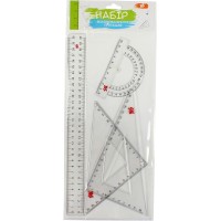 Набор геометрический 1 Вересня 370258 (линейка 30см, 2 треугольника, транспортир)