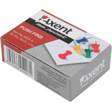 Кнопки-гвоздик Axent кольорові 30 шт (20) (240) 4203