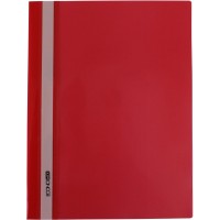 Папка-скоросшиватель Economix А4 без перфорации глянцевая прозрачный верх красная (10) E31511-03