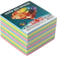 Блок для заміток неклеєний 90х90мм 900 аркушів веселка Crystal (16) 0872
