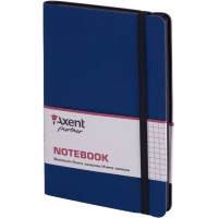 Блокнот B6 картонная обложка 96 листов клетка Axent Partner Soft синий 8206-02