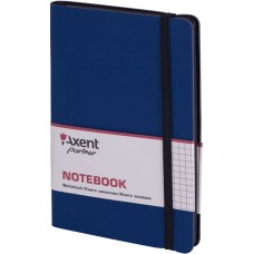 Блокнот B6 картонная обложка 96 листов клетка Axent Partner Soft синий 8206-02